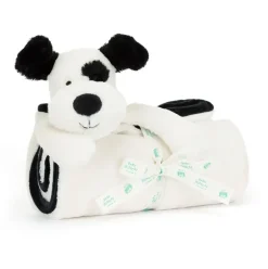 Bashful Black & Cream Puppy Blankie Outlet