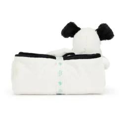 Bashful Black & Cream Puppy Blankie Outlet