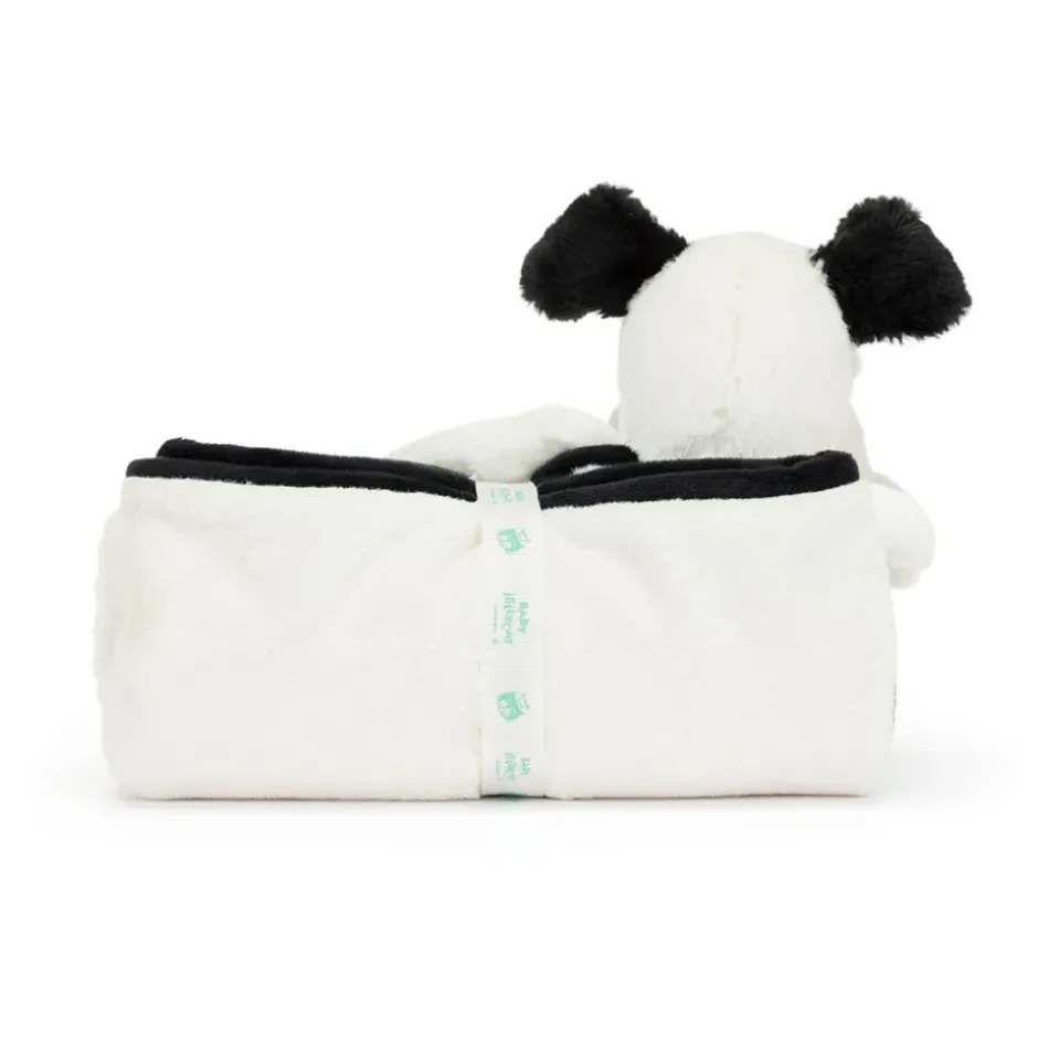 Bashful Black & Cream Puppy Blankie Outlet