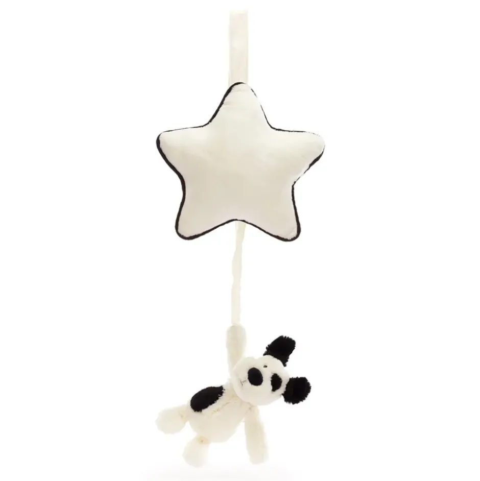 Bashful Black & Cream Puppy Musical Pull New
