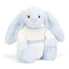 Bashful Blue Bunny with Personalised Cream Jumper Best