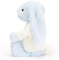 Bashful Blue Bunny with Personalised Cream Jumper Best