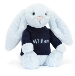 Bashful Blue Bunny with Personalised Navy Jumper Discount