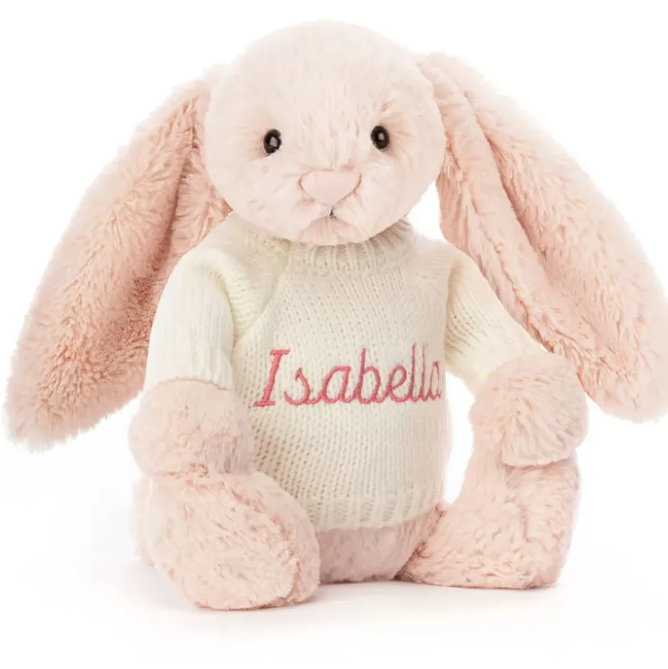 Bashful Blush Bunny with Personalised Cream Jumper Sale