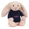 Bashful Blush Bunny with Personalised Navy Jumper Best