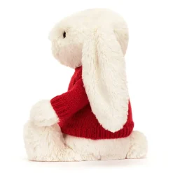 Bashful Cream Bunny with Personalised Red Jumper Hot
