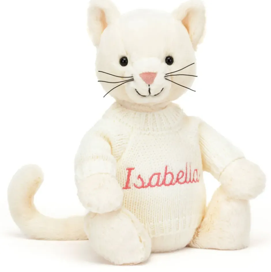 Bashful Cream Kitten with Personalised Cream Jumper