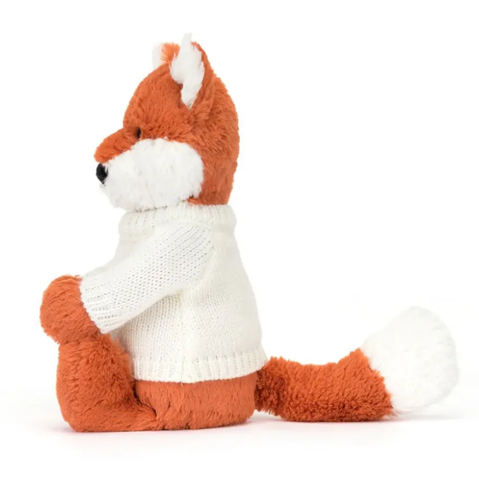 Bashful Fox Cub with Personalised Cream Jumper New