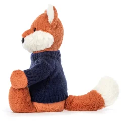 Bashful Fox Cub with Personalised Navy Jumper Sale