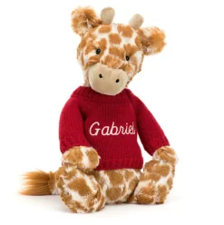Bashful Giraffe with Personalised Red Jumper Online
