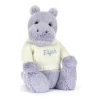 Bashful Hippo with Personalised Cream Jumper New