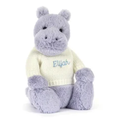 Bashful Hippo with Personalised Cream Jumper New