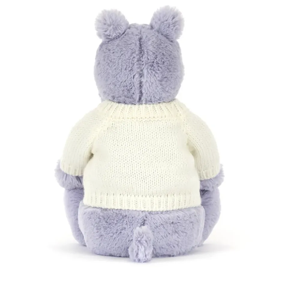 Bashful Hippo with Personalised Cream Jumper New
