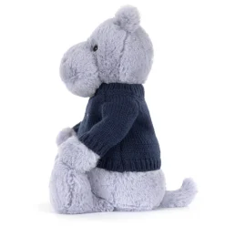 Bashful Hippo with Personalised Navy Jumper New