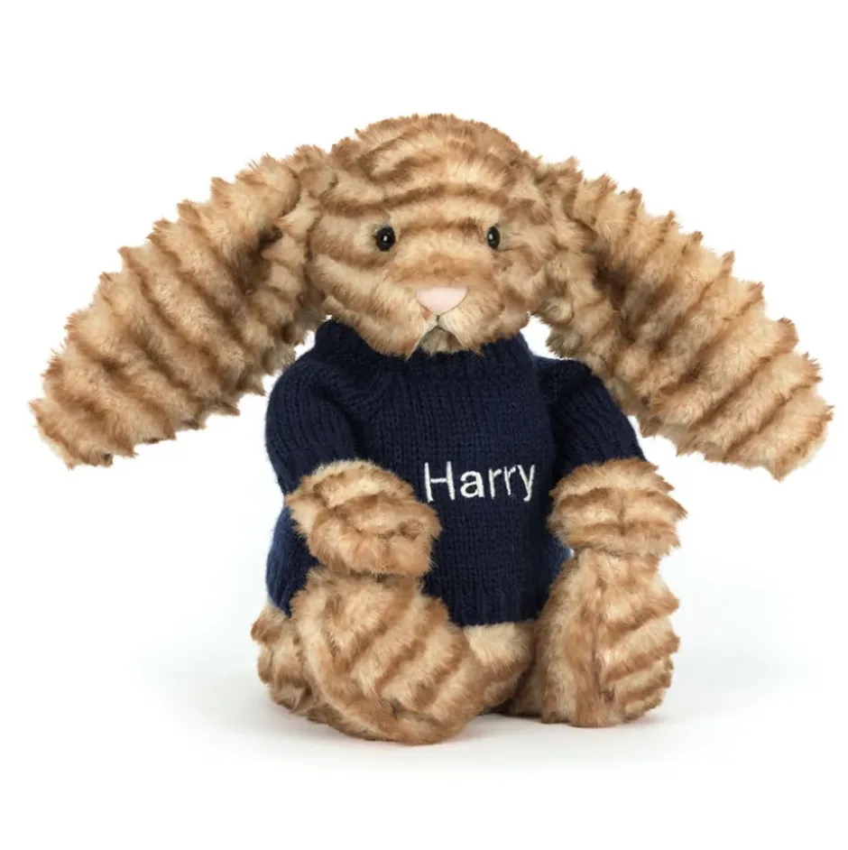 Bashful Luxe Bunny Juniper with Personalised Navy Jumper Outlet