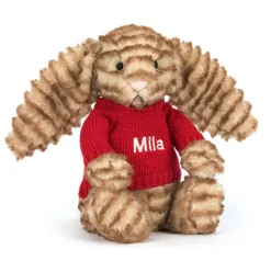 Bashful Luxe Bunny Juniper with Personalised Red Jumper Online