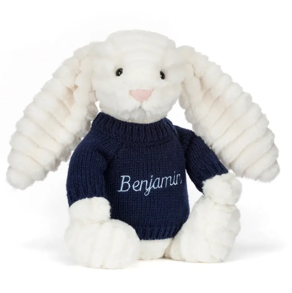 Bashful Luxe Bunny Nimbus with Personalised Navy Jumper Outlet