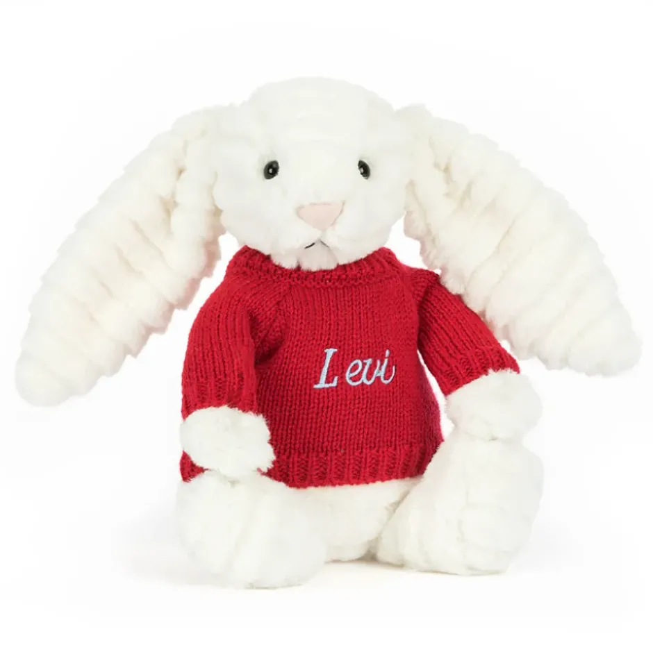 Bashful Luxe Bunny Nimbus with Personalised Red Jumper Online