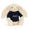 Bashful Luxe Bunny Willow with Personalised Navy Jumper Discount