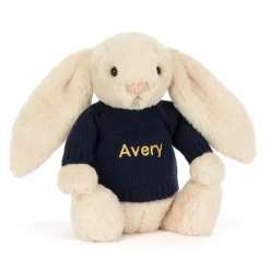 Bashful Luxe Bunny Willow with Personalised Navy Jumper Discount