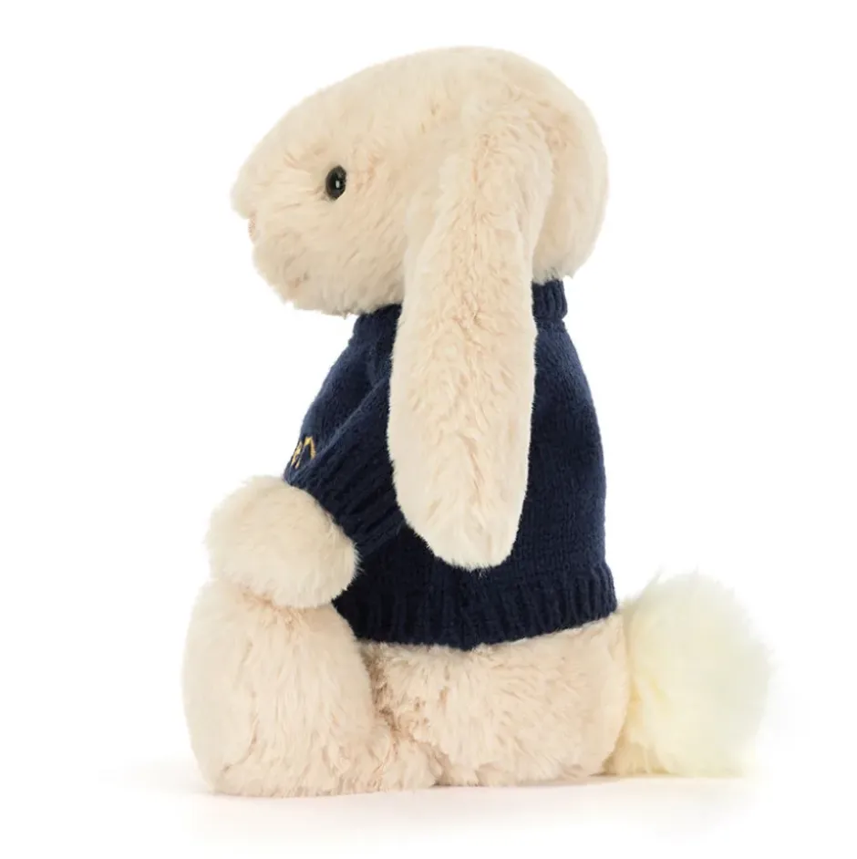 Bashful Luxe Bunny Willow with Personalised Navy Jumper Discount