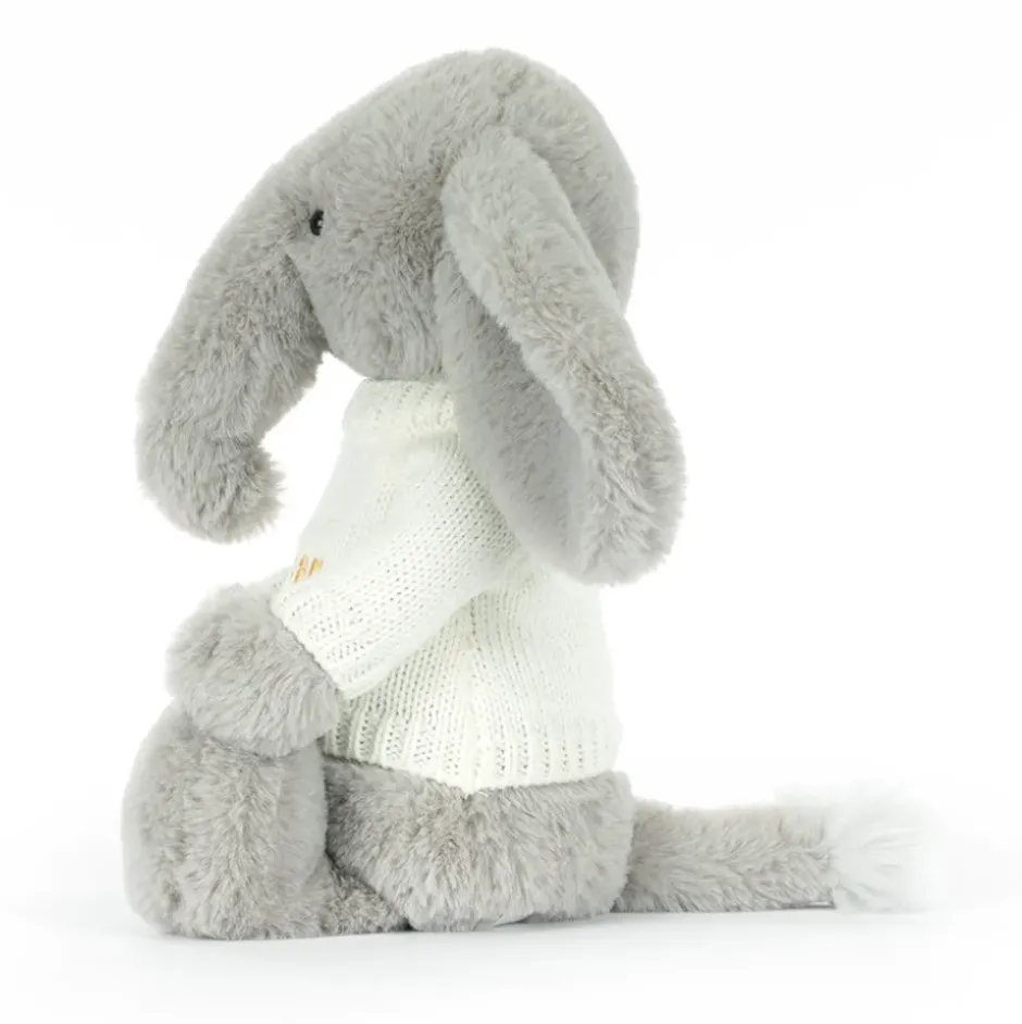 Bashful Luxe Elephant Thuddeus with Personalised Cream Jumper Clearance