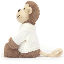 Bashful Monkey with Personalised Cream Jumper Outlet
