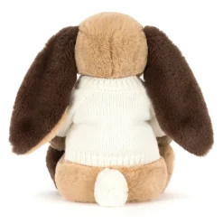 Bashful Patchwork Brown Bunny with Personalised Cream Jumper Sale