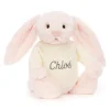 Bashful Pink Bunny with Personalised Cream Jumper Online
