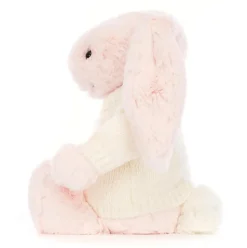 Bashful Pink Bunny with Personalised Cream Jumper Online