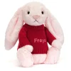 Bashful Pink Bunny with Personalised Red Jumper Online