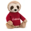 Bashful Sloth with Personalised Red Jumper Clearance