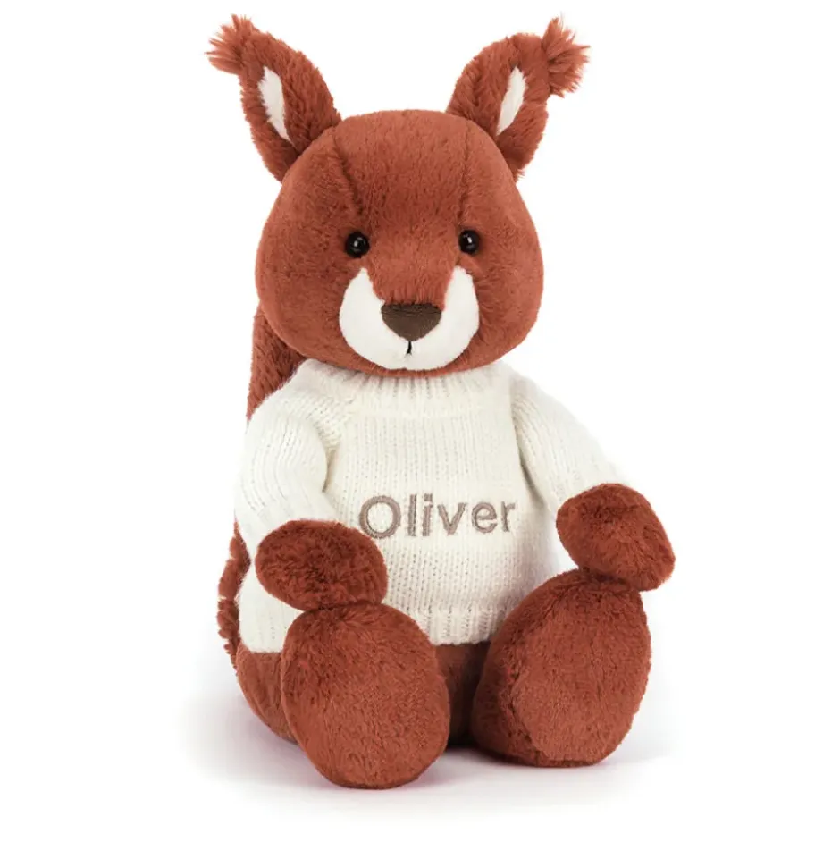 Bashful Squirrel with Personalised Cream Jumper Sale