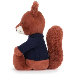Bashful Squirrel with Personalised Navy Jumper New