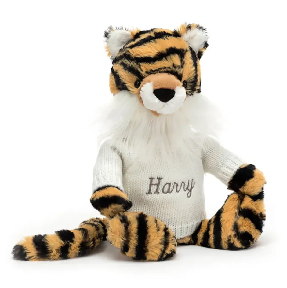 Bashful Tiger with Personalised Cream Jumper Outlet