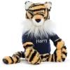 Bashful Tiger with Personalised Navy Jumper