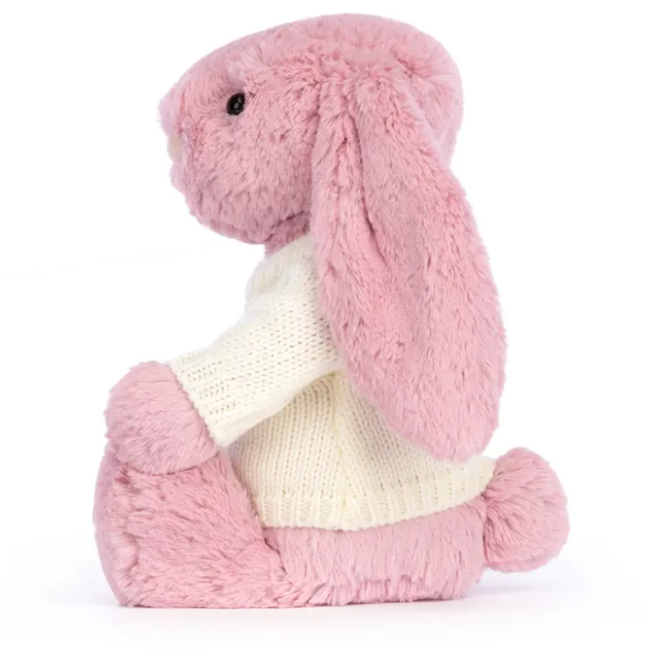 Bashful Tulip Pink Bunny with Personalised Cream Jumper Outlet