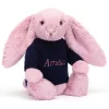 Bashful Tulip Pink Bunny with Personalised Navy Jumper Clearance