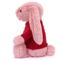 Bashful Tulip Pink Bunny with Personalised Red Jumper