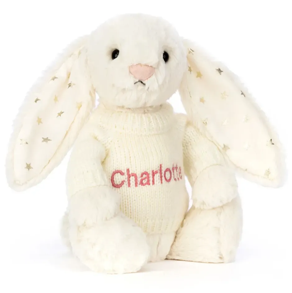 Bashful Twinkle Bunny with Personalised Cream Jumper