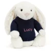 Bashful Twinkle Bunny with Personalised Navy Jumper Best