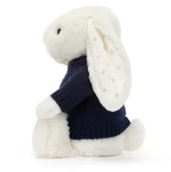 Bashful Twinkle Bunny with Personalised Navy Jumper Best