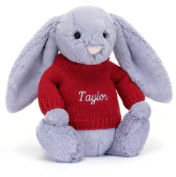 Bashful Viola Bunny with Personalised Red Jumper Discount