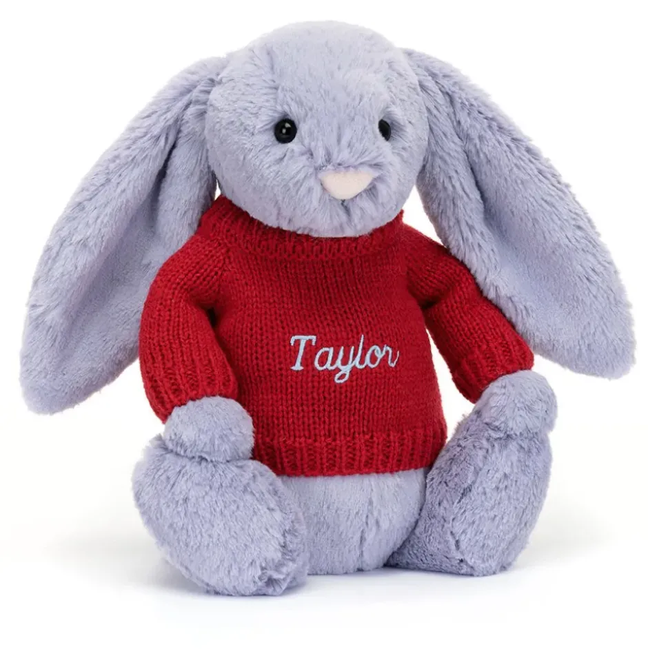 Bashful Viola Bunny with Personalised Red Jumper Discount