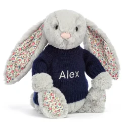 Blossom Silver Bunny with Personalised Navy Jumper Outlet
