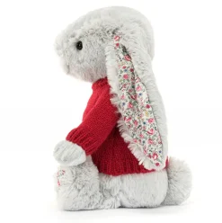 Blossom Silver Bunny with Personalised Red Jumper