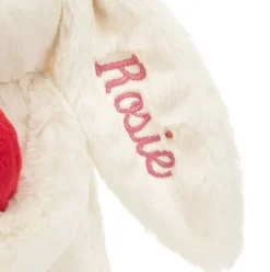 Personalised Bashful Red Love Heart Bunny Medium Hot