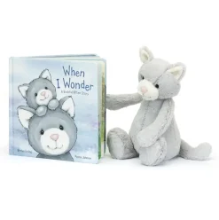 When I Wonder Book and Bashful Grey Kitty Medium Best
