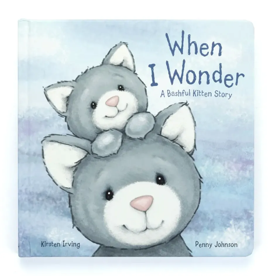 When I Wonder Book and Bashful Grey Kitty Medium Best